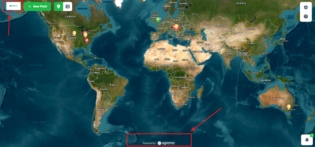 Company logo visibility on Agremo dashboard