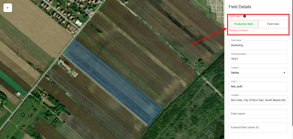 Add field details Add field details