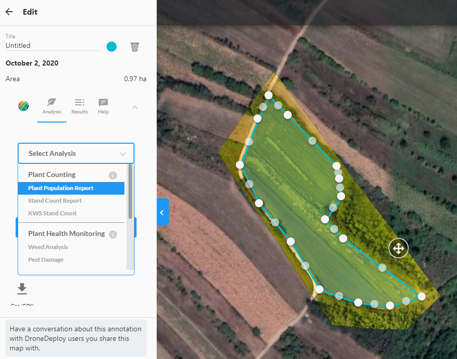 Agremo app and DroneDeploy when there are multiple marked areas