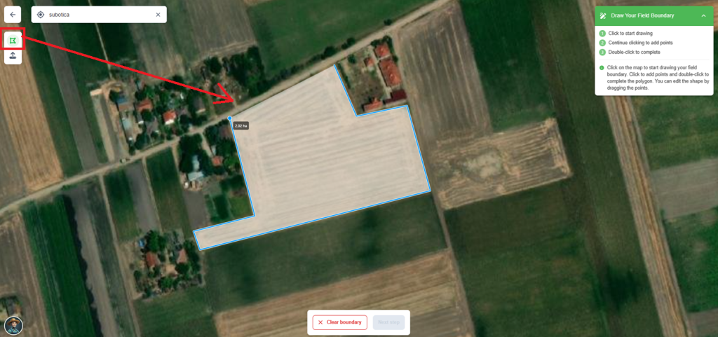 Agremo - field boundary, manual creation Agremo - field boundary, manual creation