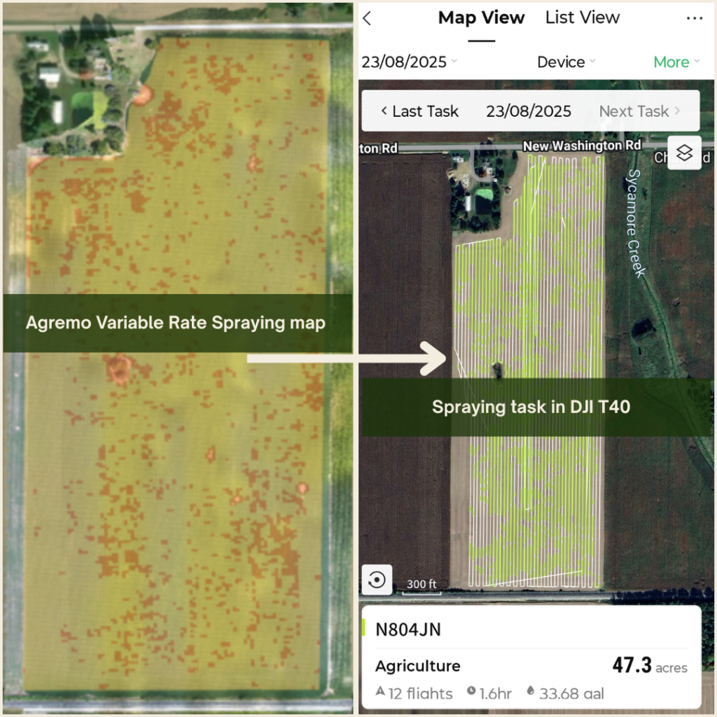 Agremo Variable Rate Spraying map - DJI T40 Agremo Variable Rate Spraying map - DJI T40
