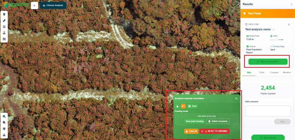 Result correction Plant Population
