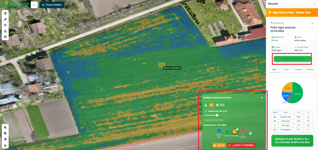 result correction - Plant Health analysis