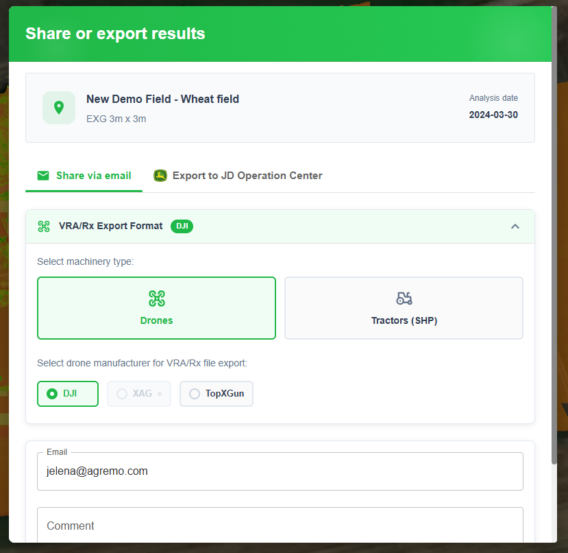 Export Prescription maps from Agremo